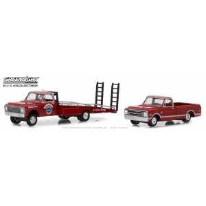 1/64 набор Chevrolet C-30 Ramp Truck Chevrolet Service 24 Hour 1971 и Chevrolet C-10 пикап 1968 Red