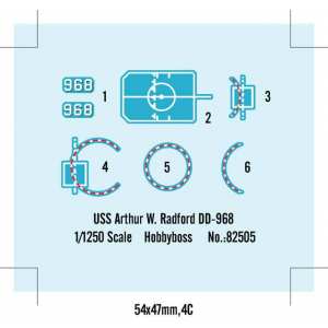 1/1250 Корабль USS Arthur W.Radford DD-968