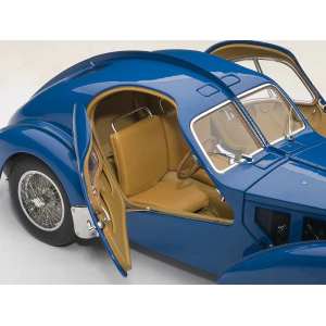 1/18 Bugatti Atlantic 57S 1936 синий с хромированными спицованными колесами