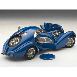 1/18 Bugatti Atlantic 57S 1936 синий с хромированными спицованными колесами