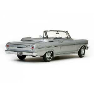 1/18 Chevrolet Nova Open Convertible 1963 satin silver серебристый