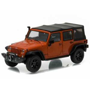 1/43 Jeep Wrangler 4х4 Unlimited с лебёдкой и шноркелем 2014 Copperhead Pearl темно-оранжевый металлик