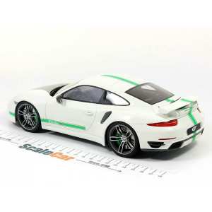 1/18 Porsche 911 (991) Turbo Techart белый с полосами