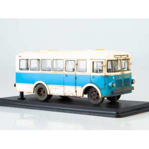 1/43 Малый городской автобус РАФ-251 (со следами эксплуатации) белый с голубым