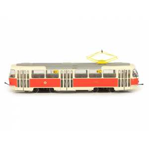 1/43 трамвай Tatra T3 Прага бежевый с красным