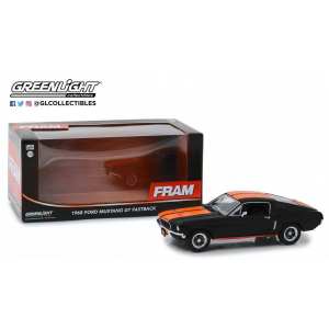 1/24 Ford Mustang GT Fastback Fram Oil Filters 1968 черный с оранжевым
