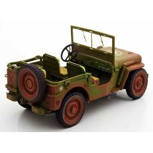 1/18 Jeep Willys 1944 US Army Military Police (MP), грязный в красной глине