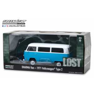 1/24 Volkswagen T2a Bus Dharma Van белый с голубым 1971 из телесериала Остаться в живых