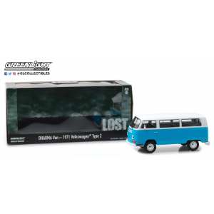 1/24 Volkswagen T2a Bus Dharma Van белый с голубым 1971 из телесериала Остаться в живых