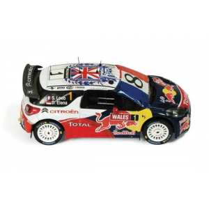 1/43 Citroen DS3 WRC 1 S.Loeb-S.Elena Wales GB Rally 2011 WORLD CHAMPION (French flag)