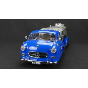 1/18 Mercedes-Benz Renntransporter Blue Wonder синий + Mercedes-Benz 300 SLR 701 Dirty Hero ® 1955 серебристый