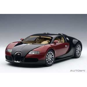 1/18 Bugatti EB 16.4 Veyron production car 001 черный с красным