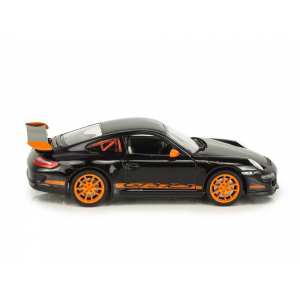 1/24 Porsche 911 GT3 RS 2007 черный с оранжевыми полосками и колесами