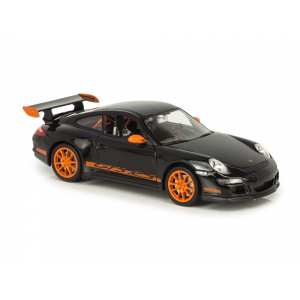 1/24 Porsche 911 GT3 RS 2007 черный с оранжевыми полосками и колесами