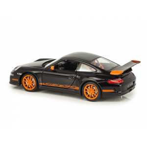 1/24 Porsche 911 GT3 RS 2007 черный с оранжевыми полосками и колесами