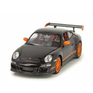 1/24 Porsche 911 GT3 RS 2007 черный с оранжевыми полосками и колесами