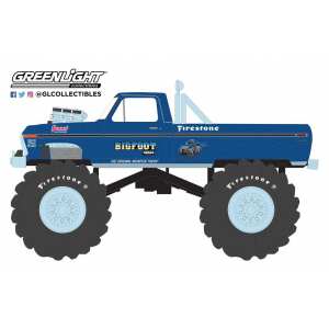 1/43 Ford F-250 Monster Truck Bigfoot 1 1974 синий, колеса 66 дюймов