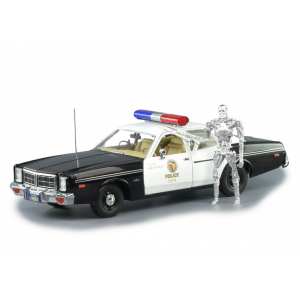 1/18 Dodge Monaco Metropolitan Police с фигуркой Терминатора T-800 1977 Полиция из к/ф Терминатор