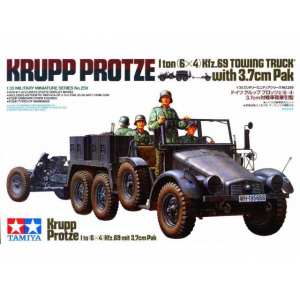 1/35 Автомобиль Krupp Protze 1ton (6[4) Kfz.69 Towing Truck с орудием 3,7cm Pak