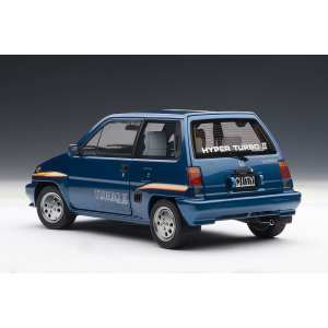 1/18 Honda CITY TURBO II 1983 (BLUE WITH STRIPES) (в комплекте с белым мини-мото)