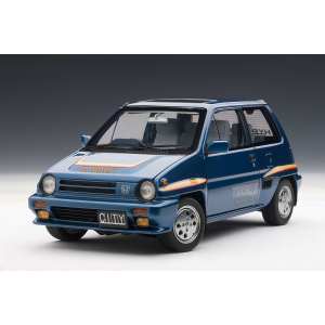 1/18 Honda CITY TURBO II 1983 (BLUE WITH STRIPES) (в комплекте с белым мини-мото)