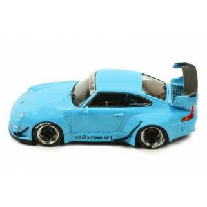 1/43 Porsche 911 RWB 993 Rocket Bunny 2018 голубой Чайхона №1