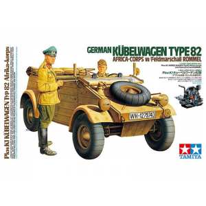 1/16 немецкий Kubelwagen Type 82 - Africa Corps, с фигурой водителя и фельдмаршала Роммеля.