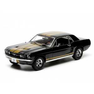 1/18 FORD Mustang Coupe 1967 черный с золотыми полосами