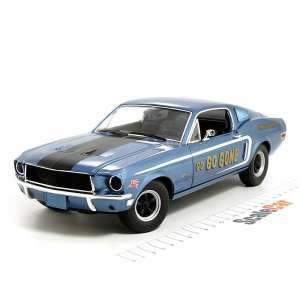 1/18 Ford Mustang GT Fastback 1968 racing tribute edition синий мет