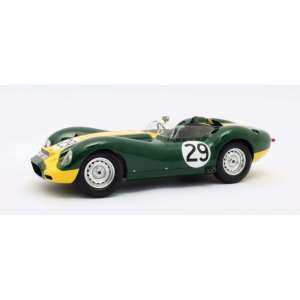 1/18 Lister - Jaguar 29 Победитель Daily Express Sports Car Race Silverstone 1958 Driver: Stirling Moss зеленый с желтым