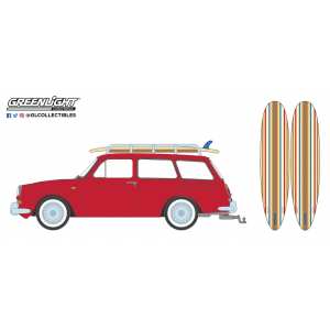 1/64 Volkswagen 1600 c багажником и доской для серфинга 1962 красный