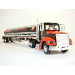 1/43 Texaco Gasoline Tanker Truck черный/серебристый/красный