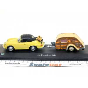 1/43 Porsche 356B Cabriolet with camper trailer