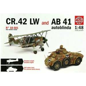 1/48 Car Autoblinda AB 41+ Aircraft CR.42 LW