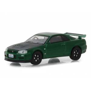 1/64 Nissan Skyline GTR (R34) 2000 metallic green with black hood