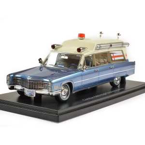 1/43 Cadillac S&S High Top Ambulance (скорая медицинская помощь) 1966 голубой металлик с белым