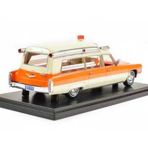 1/43 Cadillac S&S High Top Ambulance (скорая медицинская помощь) 1966 белый с оранжевым