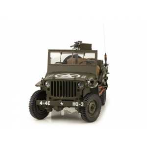 1/8 Jeep Willys MB 1943 US Military Version с Прицепом-трейлером и Противотанковой пушкой M3 хаки