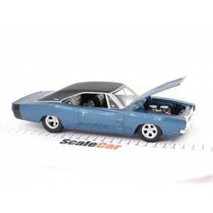 1/24 Dodge Charger Custom 1969 синий с черной крышей