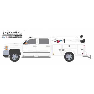 1/64 Chevrolet Silverado 3500 Dually Crane Truck 2016 белый