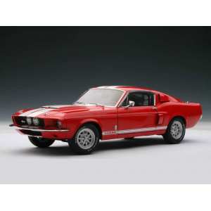 1/18 Ford SHELBY MUSTANG GT500 1967 (RED/WHITE STRIPES)
