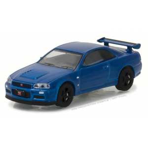 1/64 Nissan Skyline GT-R (R34) 2002 Bayside Blue синий