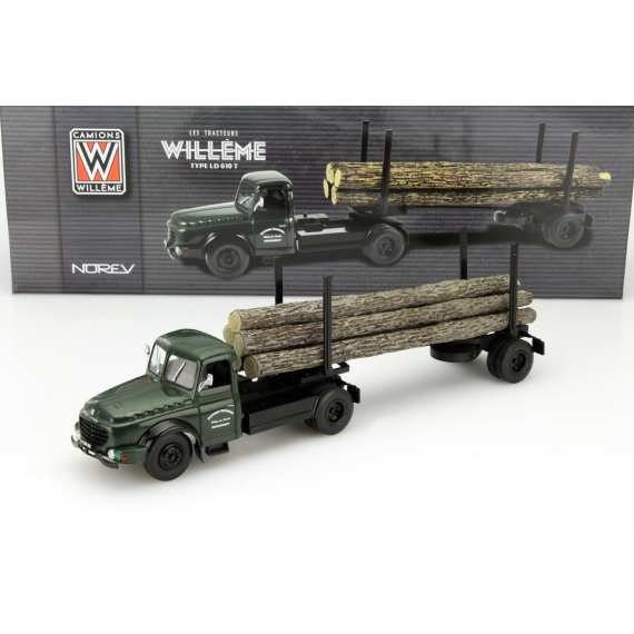 1/43 WILLEME LD610 Fardier Wood Transporter (лесовоз) 1956 зеленый/черный