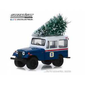 1/64 Jeep DJ-5 United States Postal Service (USPS) с Рождественской елкой 1972 синий с белым