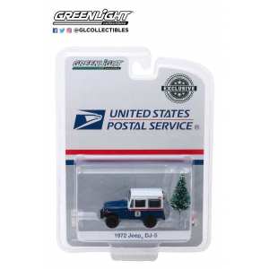 1/64 Jeep DJ-5 United States Postal Service (USPS) с Рождественской елкой 1972 синий с белым