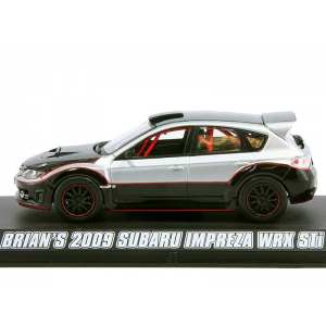1/43 Subaru Impreza WRX Sti 2009 серебристый с черным Фильм Форсаж 4