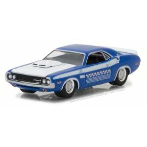 1/64 Dodge Challenger T/A 1970 синий с белым