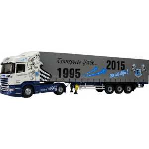 1/43 SCANIA STREAMLINE HIGHLINE полуприцеп с тентом TRANSPORTS YVOIR 20 ANS 2014