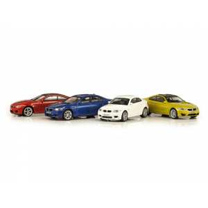 1/64 Набор из 4х BMW M: BMW 1M (E82) белый, BMW M4 (F82) лимонный, BMW M5 (F10) синий, BMW M6 (F13) оранжевый