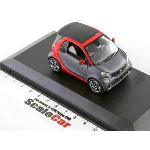 1/43 Smart ForTwo Cabriolet A453 2015 серый металлик с красным